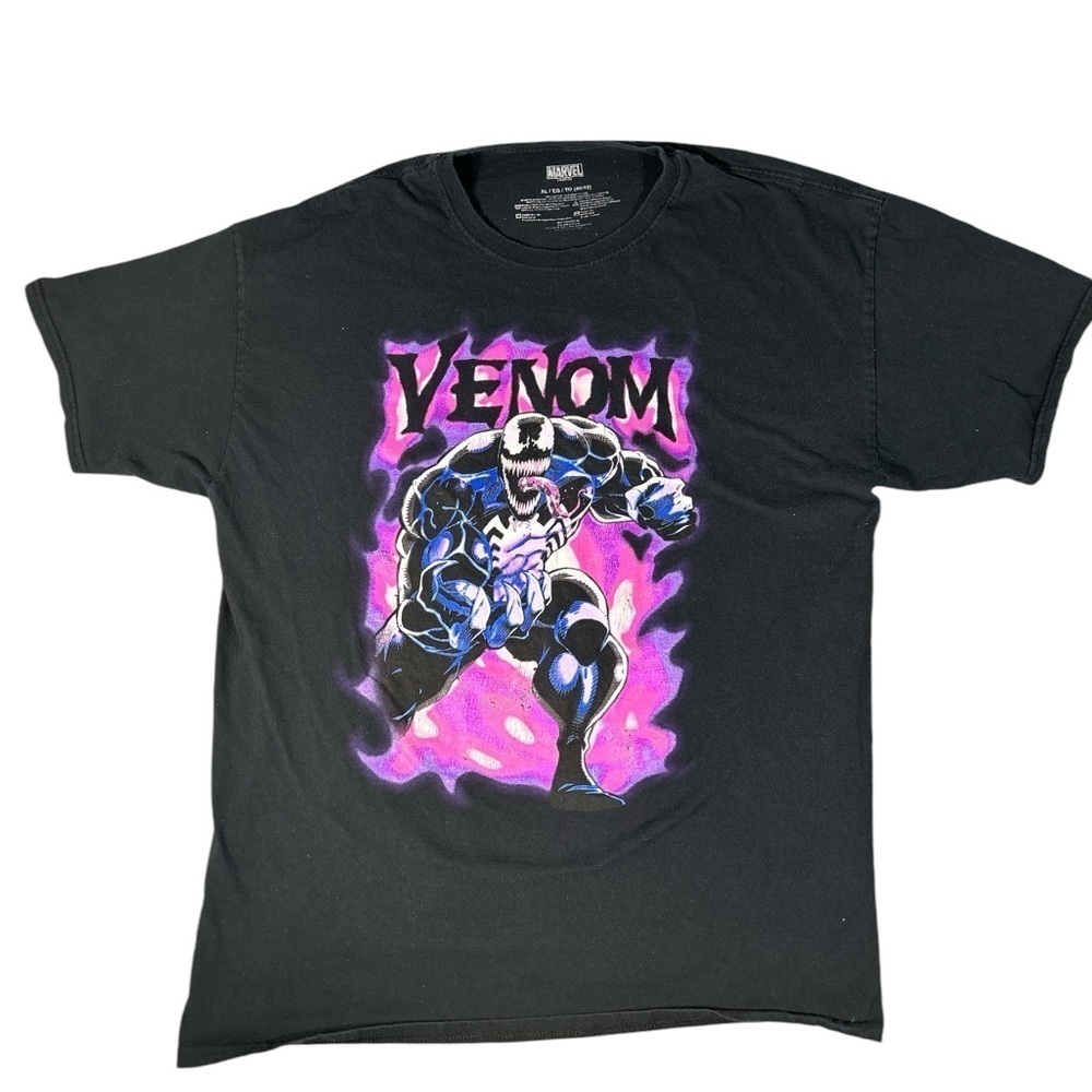 Marvel Shirt Men’s Black Graphic Venom Eddie Brock Crew Neck  T-shirt Sz XL